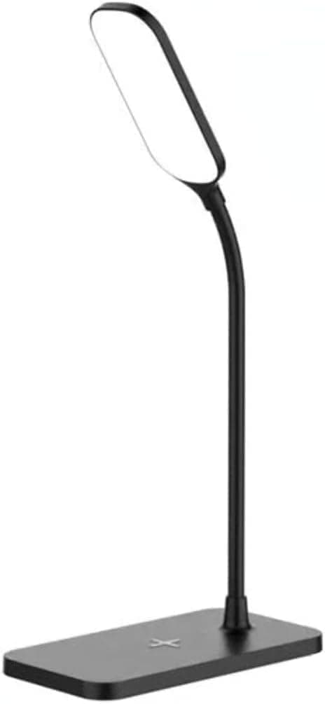 OBOSOES Skrivebordslampe/Bordlampe med Trådløs Opladning & USB – Dæmpbar Natlys LED-lampe til Natborde, Læsning og Spil