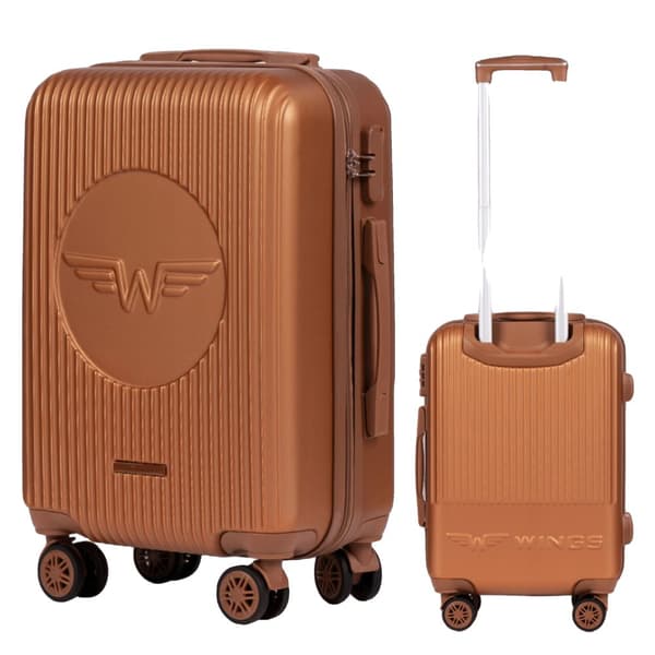 Bagage, ABS-materiale, 4 spinnerhjul, krypteret lås,Brun