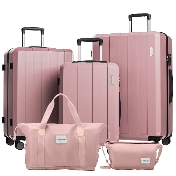 Bagageset, TSA-lås, 360° hjul, utökningsbar design,Roséguld