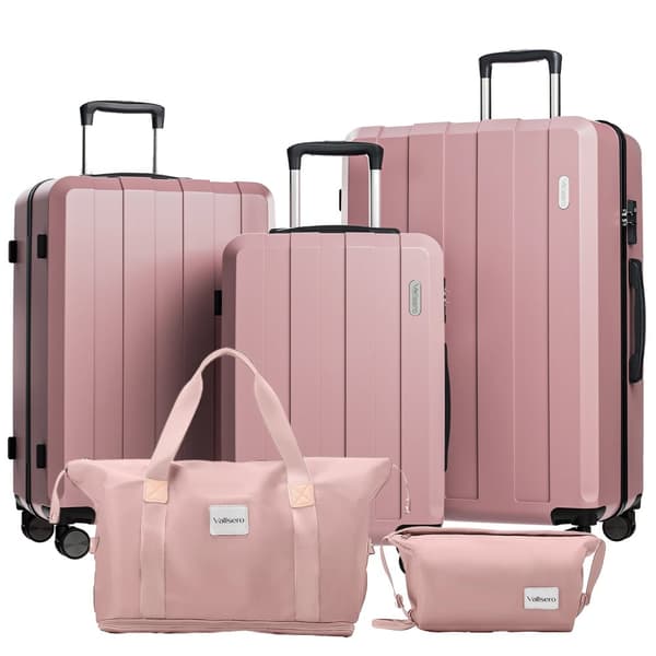 Bagageset, TSA-lås, 360° hjul, utökningsbar design,Roséguld