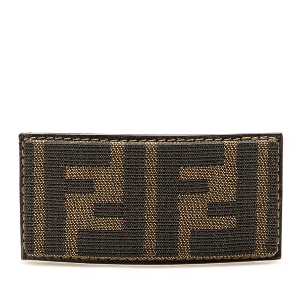 Pre-owned Fendi Zucca Canvas Barrette Hair Clip Brown