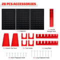 Miniatyrbild 8 av 8: Pegboard verktygsförvaringskit, 120x60x2,5 cm, Svart, Röd