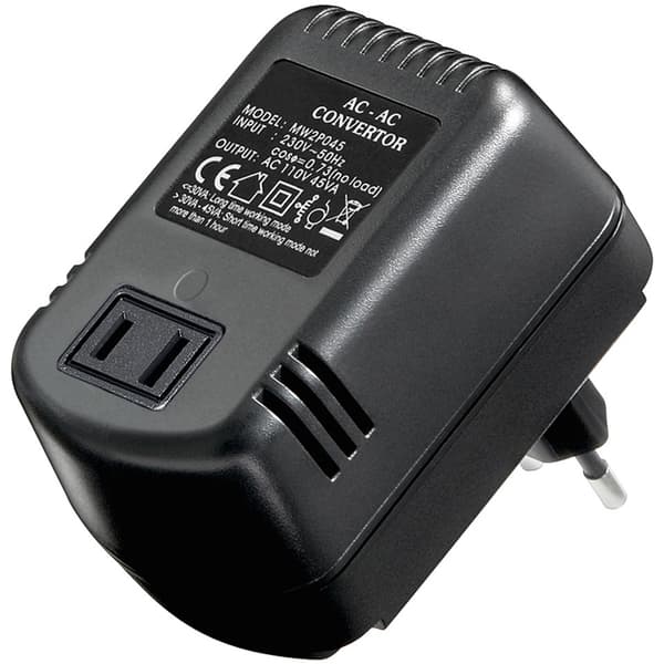 Transformator/spændingsomformer 230V-110V Sort