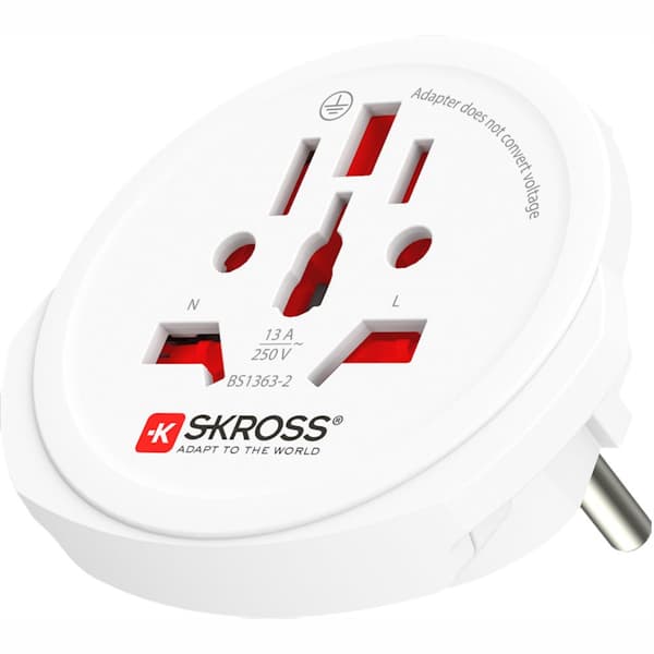 Reiseadapter World to Europe Grounded