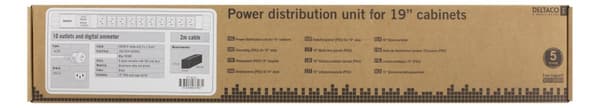 19" PDU 10 C13 outlets, 3500W, ammeter, aluminium