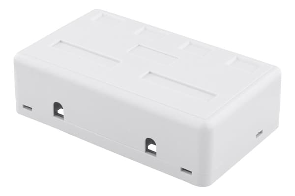 Surface mount box for Keystone, 4 ports, white