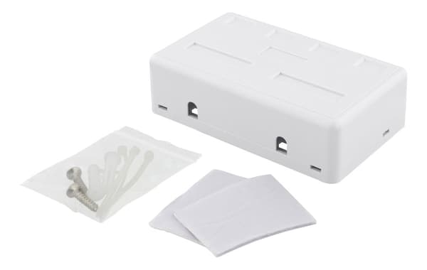 Surface mount box for Keystone, 4 ports, white