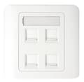 Miniatyrbilde 5 av 5: Flush mount for Keystone, 4 ports, white
