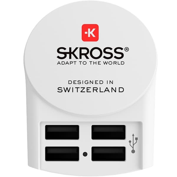 SKROSS uSB-lader EU med 4 porter