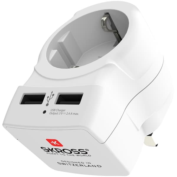 SKROSS El-Adapter USB Storbritannien
