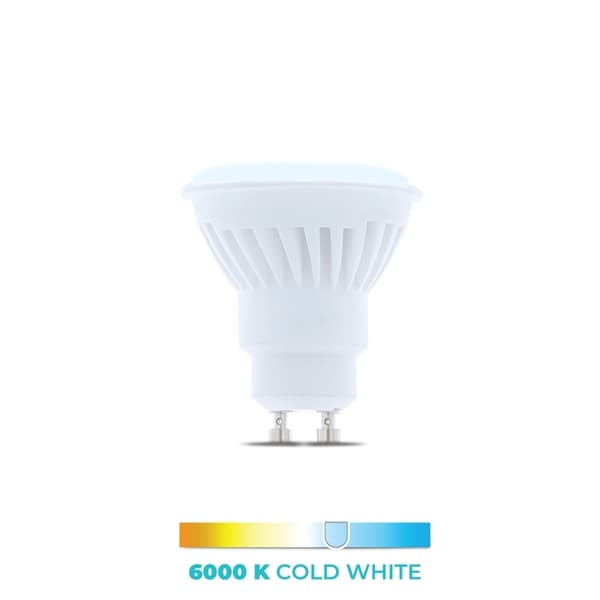 LED-Lampa, GU10, 10W, 230V, 6000K, Keramisk, Kallvitt
