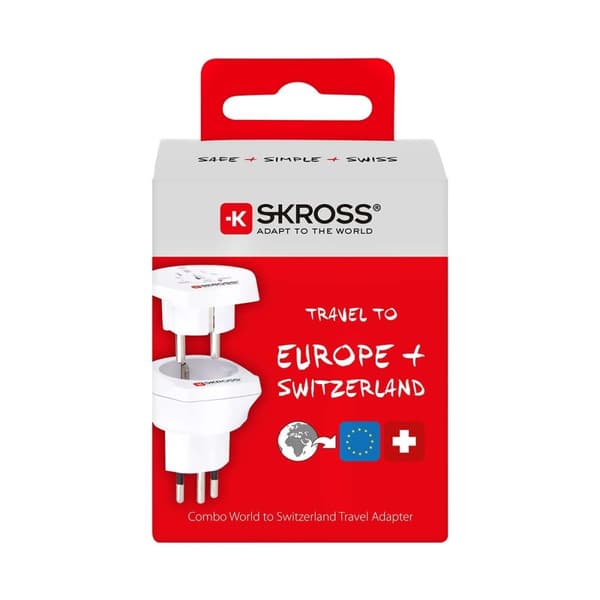 SKROSS Rejseadapter Combo - Verden-til-Schweiz Jordet