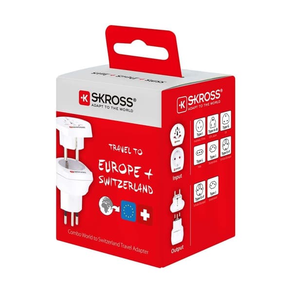 SKROSS Rejseadapter Combo - Verden-til-Schweiz Jordet