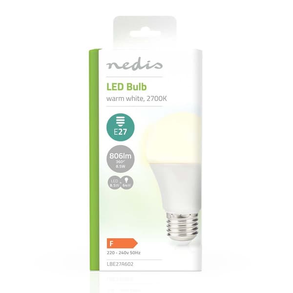 Nedis LED Pære E27 | A60 | 8.0 W | 806 lm | 2700 K | Varm Hvid | Retro stil | Frosted | 1 stk