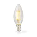 Miniatyrbillede 1 af 4: Nedis LED-lampe Pære E14 | Stearinlys | 4.5 W | 470 lm | 2700 K | Dæmpbar | Varm Hvid | Retro stil | 1 stk. | Klart