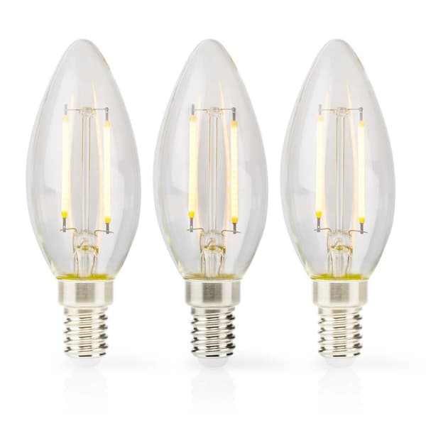 Nedis LED-lampe Pære E14 | Stearinlys | 4.5 W | 470 lm | 2700 K | Dæmpbar | Varm Hvid | Retro stil | 3 stk. | Klart