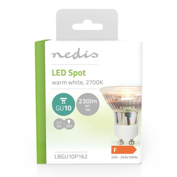 Nedis LED Lamppu GU10 | Spot | 3 W | 230 lm | 2700 K | Lämmin Valkoinen | Retrotyylinen | 1 kpl