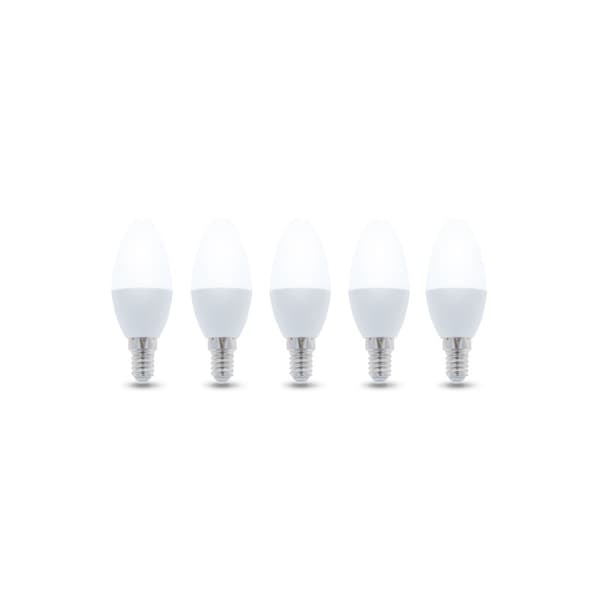 LED-Lampa E14, C37, 3W, 230V, 4500K 5-pack, Vit neutral