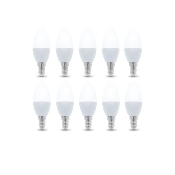 LED-lampe E14, C37, 3W, 230V, 4500K 10-pak, hvid neutral