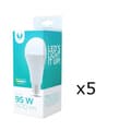 Miniatyrbillede 1 af 3: LED-lampe E27, A65, 15W, 230V, 6000K 5-pak, kølig hvid