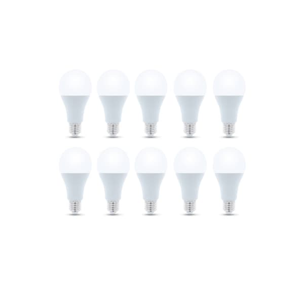 LED-Lampa E27, A65, 15W, 230V, 6000K 10-pack, Kallvit
