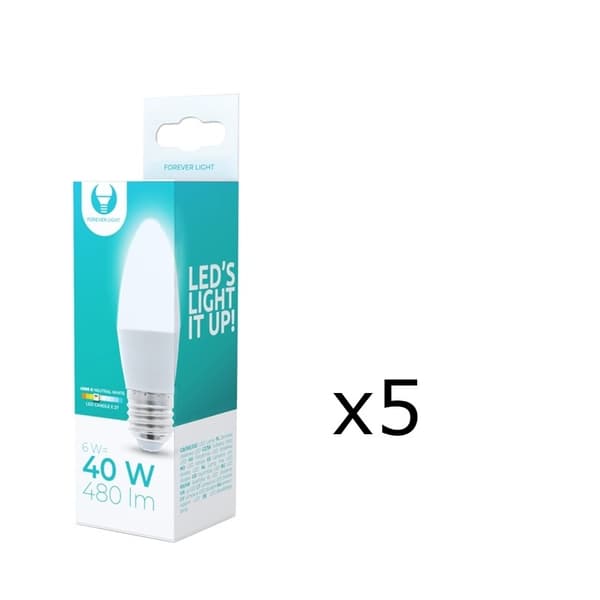 LED-lamppu E27, A65, 18W, 230V, 3000K 5-pack, Lämmin valkoinen