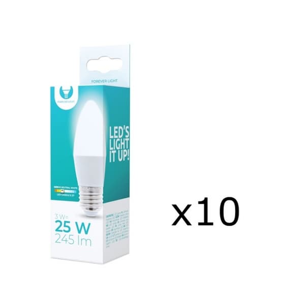 LED-Lampa E27, 3W, 230V, 4500K 10-pack, Vit neutral