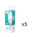 Miniatyrbilde 1 av 3: LED-lampe E14, C37, 6W, 230V, 4500K 5-pk, hvit nøytral