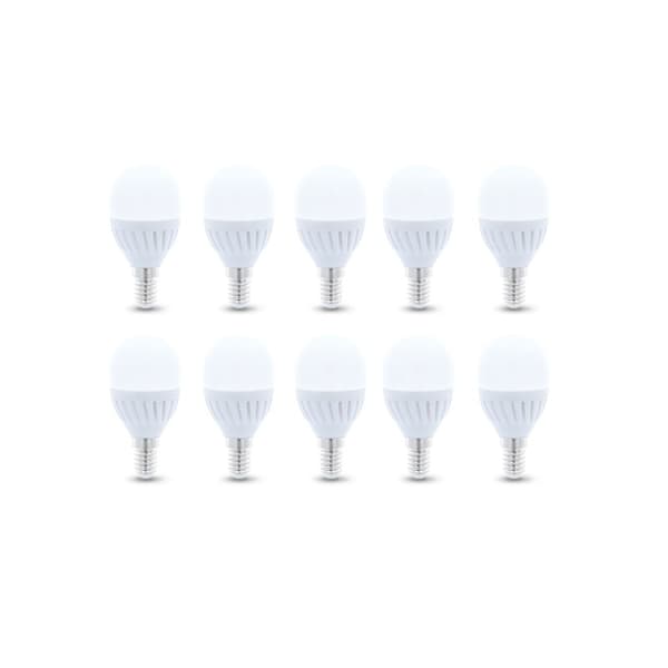 LED-Lampa E14, G45, 10W, 230V, 4500K, Keramisk, 10-pack, Vit neutral