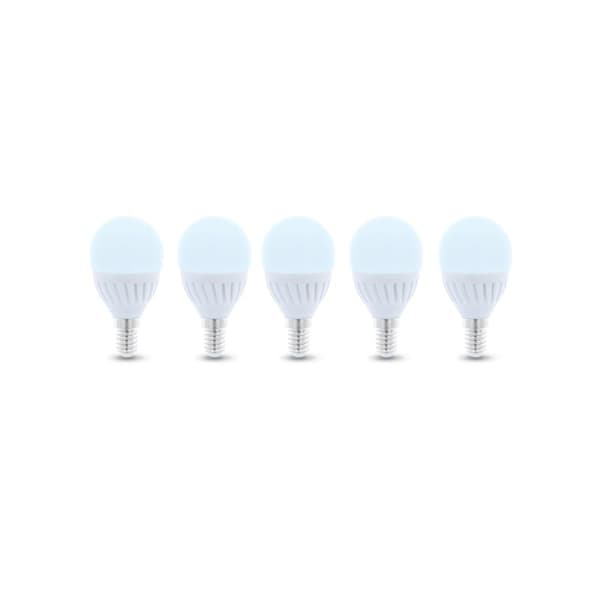 LED-Lampa E14, G45, 10W, 230V, 6000K, Keramisk 5-pack, Kallvitt