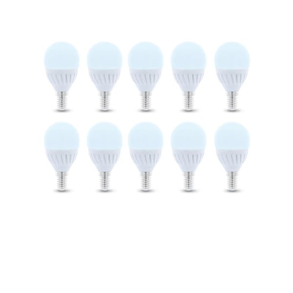 LED-Lampa E14, G45, 10W, 230V, 6000K, Keramisk 10-pack, Kallvitt