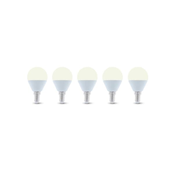 LED-lampe E14, G45, 6W, 3000K 5-pak, varm hvid