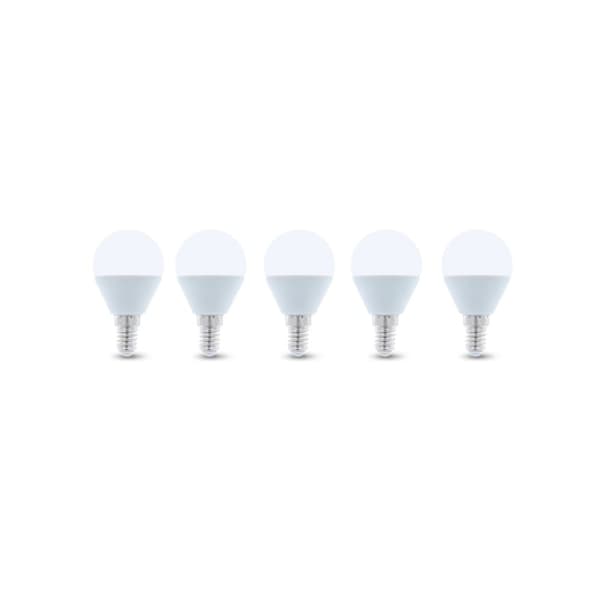 LED-pære E14, G45, 6W, 4500K 5-pak, hvid neutral