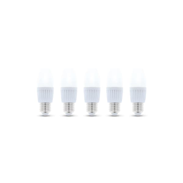LED-Lampa E27, C37, 10W, 230V, 4500K, Keramisk 5-pack, Vit neutral