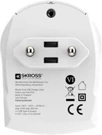 Skross Reseadapter Europa till 2x USB-A