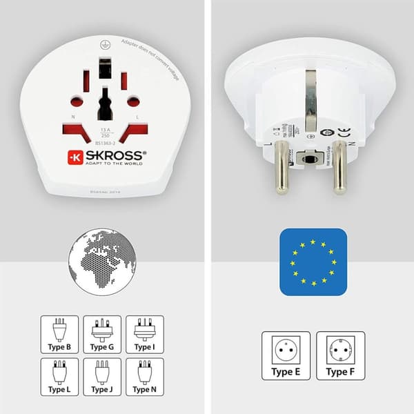 SKROSS Strømadapter Europa Bulk