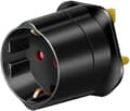 Miniatyrbilde 1 av 2: Brennenstuhl reseadapter, EU till brittiskt, jordad, petskydd, svart