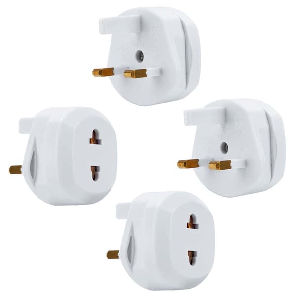 4x Adaptere for stikkontakter Stikkontaktadaptere Adaptere for stikkontakter UK Type G til USA Type A Strømadapter Reisekontaktkonverterer Hvit