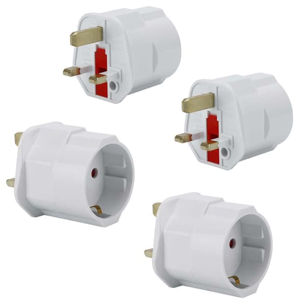 4x Adaptrar för uttag Uttagsadaptrar Adaptrar för socklar Typ G på EU Socket Power Adapter Travel Plug Converter vit