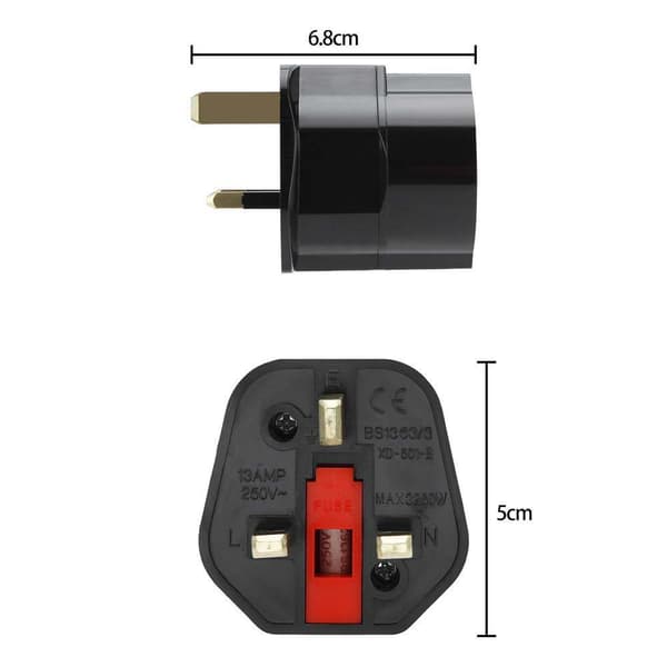 4x Adaptere for stikkontakter Stikkontaktadaptere Adaptere for stikkontakter Type G på EU-stikkontakt Strømadapter Reisekontaktomformer