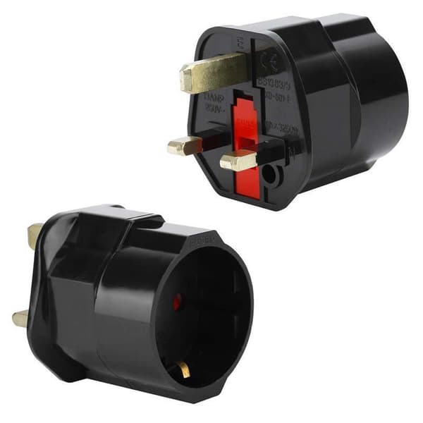 4x Adaptere for stikkontakter Stikkontaktadaptere Adaptere for stikkontakter Type G på EU-stikkontakt Strømadapter Reisekontaktomformer
