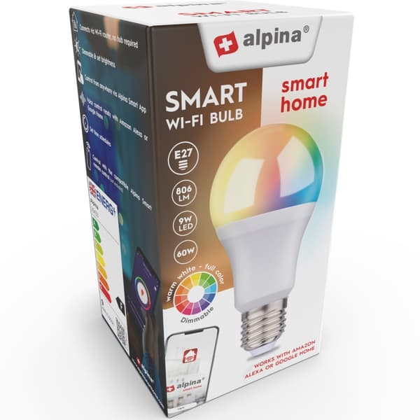 Alpina WiFi Smart E27 LED RGBW 9W 806 lm