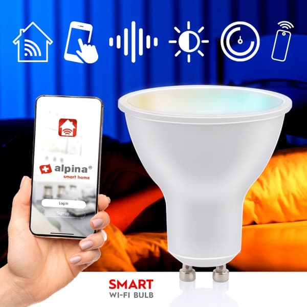 Alpina WiFi Smart GU10 LED lämmin/kylmä valkoinen 4.9W 470 lm