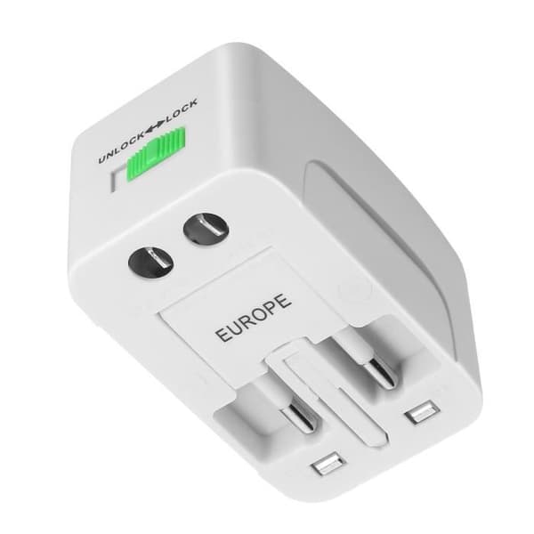 LinQ Universal Compact Hållbar UK/EU/US Reseströmadapter Vit