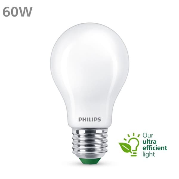 Philips LED E27 Normal 4W (60W) Frostad 840lm 2700K Energiklass A