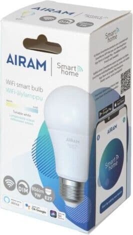 Airam SmartHome  Lampa, E27, opal, 806 lm, Dimbar, Vit, WiFi
