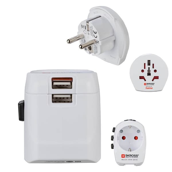 Hama Rejseadapter Verden Pro Light USB 3-ben