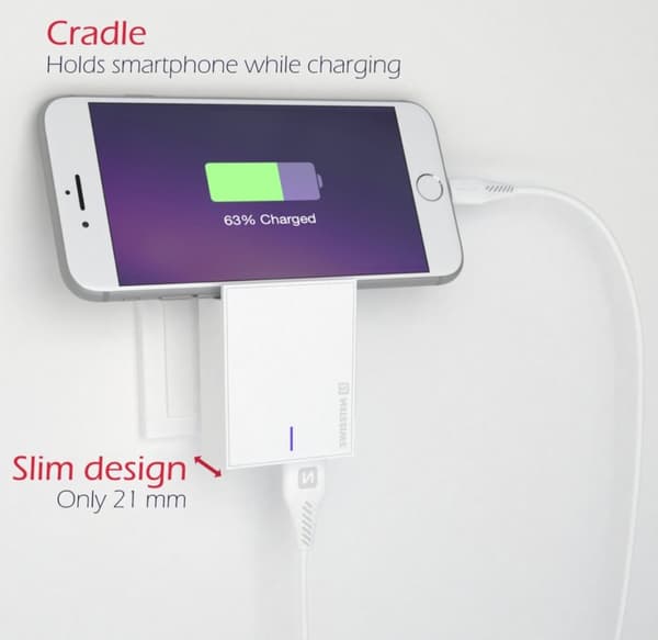 Swissten Síťový Adaptér Smart Ic 2X Usb 3A Power + Datový Kabel Usb / Lightning Mfi 1,2 M Bílý