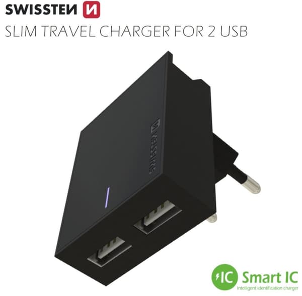 Swissten MFI Apple Certified Travel Charger USB 3А / 15W With Lightning Cable 1.2m