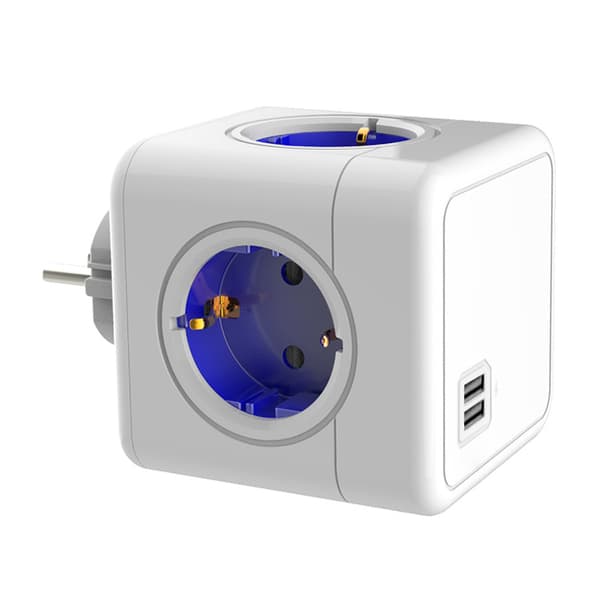 INF EU-standard pluggadapter, stikkontaktforlenger 4 uttak